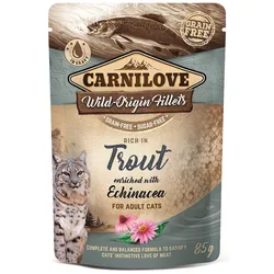 CARNILOVE Trout & Echinacea 24 x 85 g Katzennassfutter Forelle und Echinacea