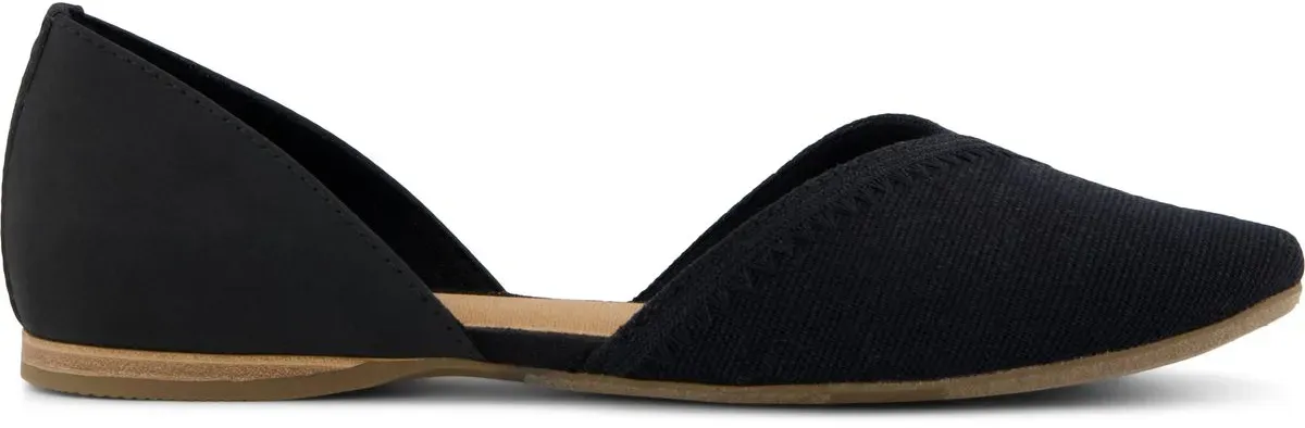 Toms Gemma Dorsay black heritage canvas/leather/embroidery 43.5