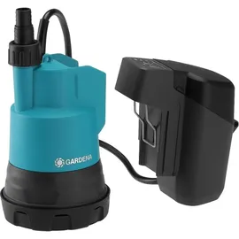 Gardena Akku-Klarwasser-Tauchpumpe 2000/2 18V P4A ohne Akku: Flachsaugende Akku-Tauchpumpe, integrierter Filter, Trockenlaufsicherung, Fördermenge 2000 l/h (14600-55)