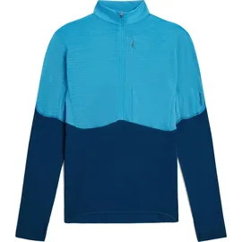 Icebreaker Herren 200 Realfleece Descender Half Zip Longsleeve (Größe M, blau)