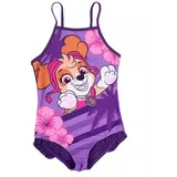 UNITED LABELS Paw Patrol Badeanzug für Mädchen, Skye, Lila, 122-128, Schwimmanzug Kinder, Schwimmkleidung - 122-128