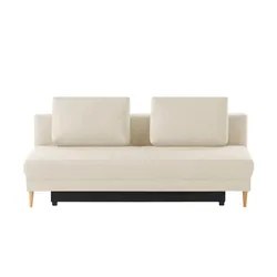 Schlafsofa mit Schlaffunktion Genua , beige , Maße (cm): B: 205 H: 89 T: 94