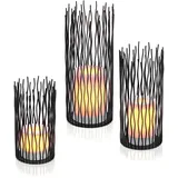 esotec - African Style Batterie Dekoleuchten simba 3er Set, 5 Std. Timer
