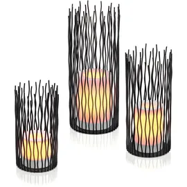 esotec - African Style Batterie Dekoleuchten simba 3er Set, 5 Std. Timer