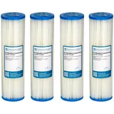 Trinkwasserladen 4X 10 Sediment Wasserfilter (Pleated Polyester) 20 μm Auswaschbar Wiederverwendbar