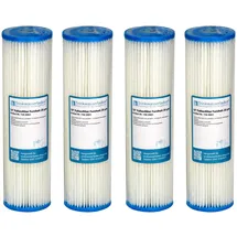 Trinkwasserladen 4X 10 Sediment Wasserfilter (Pleated Polyester) 20 μm Auswaschbar Wiederverwendbar