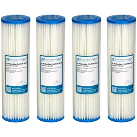Trinkwasserladen 4X 10 Sediment Wasserfilter (Pleated Polyester) 20 μm Auswaschbar Wiederverwendbar