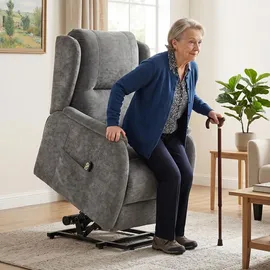 Homcom Relaxsessel Chenille 76 x 103 x 89 cm Silber elektrisch