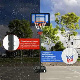 Costway Basketballständer 90-210 cm Blau/Schwarz