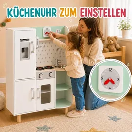 BABY VIVO Kinderküche Spielküche aus Holz - Gustavo in Weiß