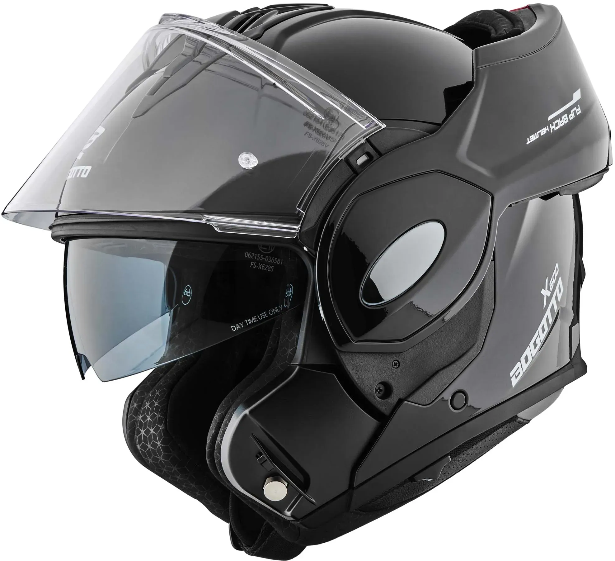Bogotto FS-X600 Klapphelm, schwarz, Größe XS für Frauen
