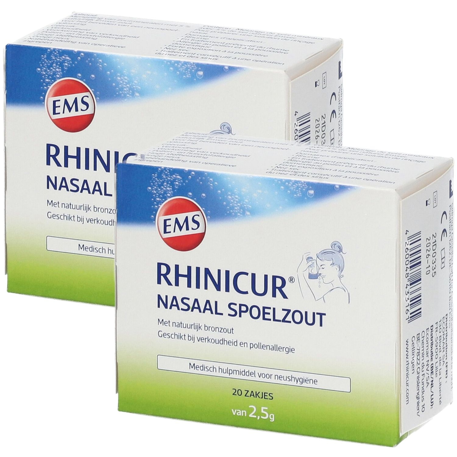 Rhinicur Sel de Rinçage Nasal 2x20 pc(s) sachet(s)