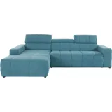 DOMO collection Ecksofa DOMO COLLECTION "Brandon große Ausführung B/T/H: 289/177/80 cm, auch in Leder und Cord", blau (türkis), B:289cm H:80cm T:175cm, Luxus-Microfaser in Antikleder-Optik (100% Polyester);Luxus-Microfaser (100% Polyester);Kunstleder SOFTLUX, Sofas,