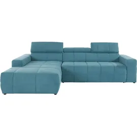 DOMO collection Ecksofa DOMO COLLECTION "Brandon große Ausführung B/T/H: 289/177/80 cm, auch in Leder und Cord", blau (türkis), B:289cm H:80cm T:175cm, Luxus-Microfaser in Antikleder-Optik (100% Polyester);Luxus-Microfaser (100% Polyester);Kunstleder SOFTLUX, Sofas,