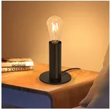 GBLY Nachttischlampe Vintage Tischlampe E27: Tischleuchte Schwarz MAX.40W mit Stecker inkl. Schalter Nachttischleuchte Industrial Retro Nachtlampe für Schlafzimmer Wohnzimmer - Ohne Leuchtmittel