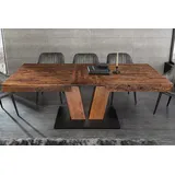 riess-ambiente Esstisch RANCHO 160-200cm natur/schwarz - Pinienholz, V-Gestell, verlängerbar (Einzelartikel, 1-St), Ausziehtisch mit 8 Sitzplätzen - ideal für Wohn-, Esszimmer und Küche braun