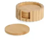 Zeller Bambus Glasuntersetzer-Set, 6-tlg. 25719 , 1 Set, Maße: Ø 12 x 4,7 cm