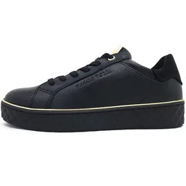 Marco Tozzi Sneaker flach Vegan Freizeit, Schwarz (Black/Gold), 36 EU