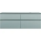 Burgbad Lin20 Waschtischunterschrank inklusive Konsolenplatte, Beckenausschnitt rechts, 4 Auszüge, 1602x487x661mm, SGIF160RF5395, Farbe: Eisblau Matt / Rückwand Anthrazitgrau