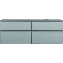 Burgbad Lin20 Waschtischunterschrank inklusive Konsolenplatte, Beckenausschnitt rechts, 4 Auszüge, 1602x487x661mm, SGIF160RF5395, Farbe: Eisblau Matt / Rückwand Anthrazitgrau