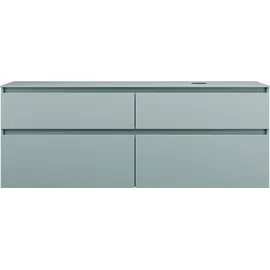 Burgbad Lin20 Waschtischunterschrank inklusive Konsolenplatte, Beckenausschnitt rechts, 4 Auszüge, 1602x487x661mm, SGIF160RF5395, Farbe: Eisblau Matt / Rückwand Anthrazitgrau