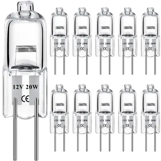 g4 Halogen,G4 Halogen Leuchtmittel 10er Pack, Halogenlampen 2800k, Halogen 12V 20W, G4 20 Watt, G4 Glühbirne Warmweiß