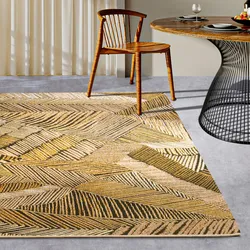 Outdoorteppich VILLEROY & BOCH "Eugene", schwarz (gold,schwarz), B:120cm H:3mm L:180cm, Polyester, Polypropylen, Teppiche, In- und Outdoor, Flachgewebe, wetterfest, Balkon, Garten, Terrasse