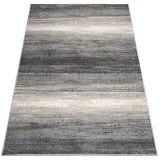 oKu-Tex Teppich Wohnzimmer grau, Wohnzimmerteppich grau meliert, weicher Kurzflorteppich, strapazierfähig, Melange Effekt, anthrazit, Oeko-TEX, 80 x 150 cm