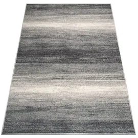 oKu-Tex Teppich Wohnzimmer grau, Wohnzimmerteppich grau meliert, weicher Kurzflorteppich, strapazierfähig, Melange Effekt, anthrazit, Oeko-TEX, 80 x 150 cm