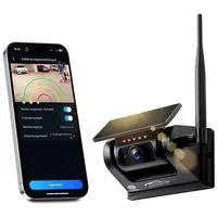 CARMATRIX Rückfahrkamera Funk WLAN Solar mit Magnet und KI Personenerkennung