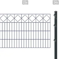 Arvotec Doppelstabmattenzaun »ESSENTIAL 80 zum Einbetonieren "Karo" mit Zierleiste«, Zaunhöhe 80 cm, Zaunlänge 2 - 60 m 89246169-0 anthrazit H/L: 80 cm x 46 m