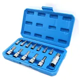 Anhoer 13-tlg Imbusnussen Satz 1/2 3/8 1/4 Zoll Innensechskant Nuss Satz mit Kunststoffkoffer 2-14mm Allen Key Socket Set Bit-Einsatz Innensechskant Werkzeugstahl Steckschlüssel für Schlagschrauber