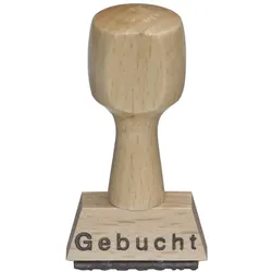 Textstempel GEBUCHT""
