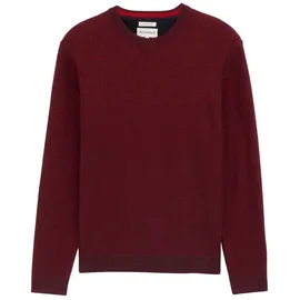 Tom Tailor 1047570 Structured Crewneck Knit Pullover - Samba Red Navy Twotone M