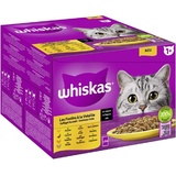 Whiskas 48 x 100g Frischebeutel Geflügel Auswahl in Sauce Whiskas 1+ Katzenfutter nass