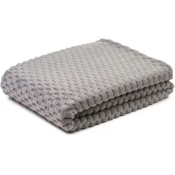 Wohndecke GÖZZE "Decke 3D - Bubbles", silber, B:150cm L:200cm, Polyester, Wohndecken, Jacquard gewebte Decke in 3D Optik