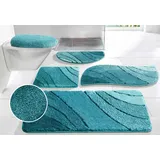 MY HOME Badematte »Josie, Badvorleger, Badezimmer Teppich«, rutschhemmend beschichtet, fußbodenheizungsgeeignet-schnell trocknend-strapazierfähig, Badteppich, Badematten, rechteckig, rund & als 3-tlg. Set erhältlich, blau