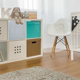 Relaxdays Aufbewahrungskorb geflochten 2er Set 32 x 30 x 31 cm grau