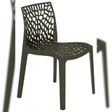 Stuhl Gruvyer mokka poliert Polypropylen Stuhl von höchster Qualität, stapelbar. Marke Grandsoleil. 52x51x81