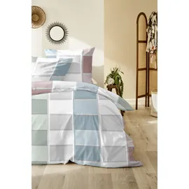 Primera Mako-Satin, Bettwäsche 155x220 Karo grau blau rost 243227-35