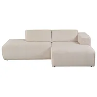 andas Ecksofa »Noord«, mit Kedernaht, Breite 227 cm, Cord, Struktur beige