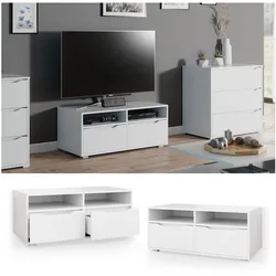 Vicco Lowboard Ruben weiß 100cm TV-Board Fernsehschrank TV-Schrank Regal Tisch