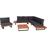 MCW Gartenlounge Set 4-tlg. Braun/Dunkelgrau