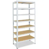 shelfplaza HOME 180x40x50 cm Schwerlastregal in weiß mit 7 Böden und 125 kg Traglast pro Boden