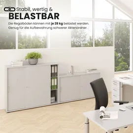 bümö Aktenschrank Schiebetür 80 x 40 x 180 grau