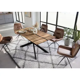 MASSIVMOEBEL24.DE Mango 180 x 76 x 90 cm natur lackiert/schwarz