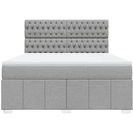 vidaXL Boxspringbett 180 x 200 cm Hellgrau