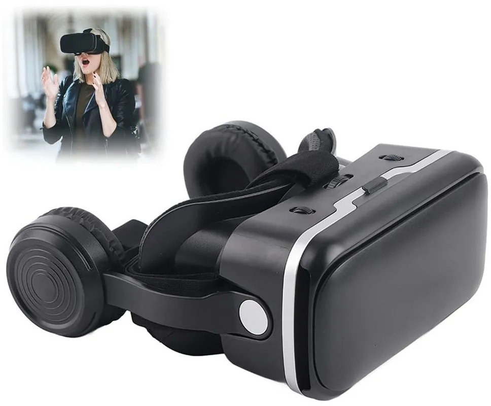 Zerone VR-Headset 3D-Brille Virtual-Reality-Headset für VR-Spiele 3D-Filme Virtual-Reality-Brille (passend für 8,9 - 15,2 cm iPhone und Android-Smartphones) schwarz