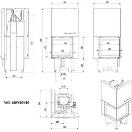 Kratki VNL 480/480 Stahl Schwarz
