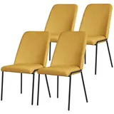 ML-DESIGN Polsterstuhl Esszimmerstühle mit Rückenlehne moderne Design Lounge Küchenstühle (4 St), Esstischstühle 4er Set Senf Küchenstuhl Stahl Polyester bis 120 kg blau
